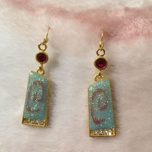 Opalescent hand painted Artwear  Earrings NWOT